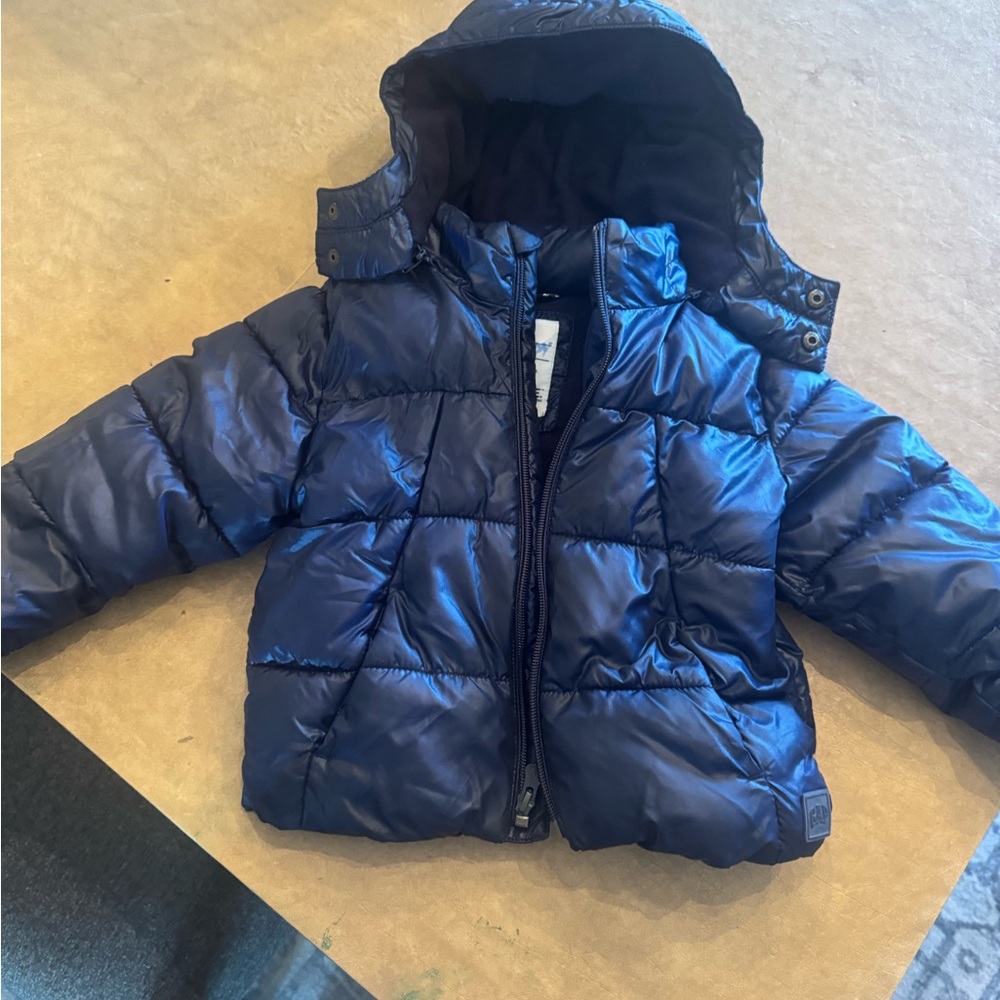GAP Kids Shiny Blue Puffer Jacket